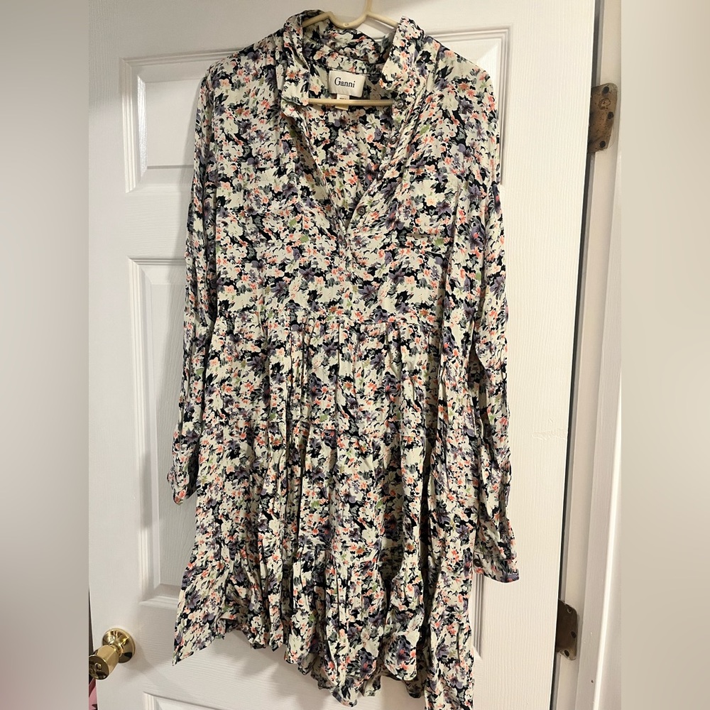 Ganni A-line floral dress size M